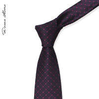 Brand Designer Fashion Classic Business Tie For Men High Quality 7 CM Purple Plaid Necktie Mens Gift