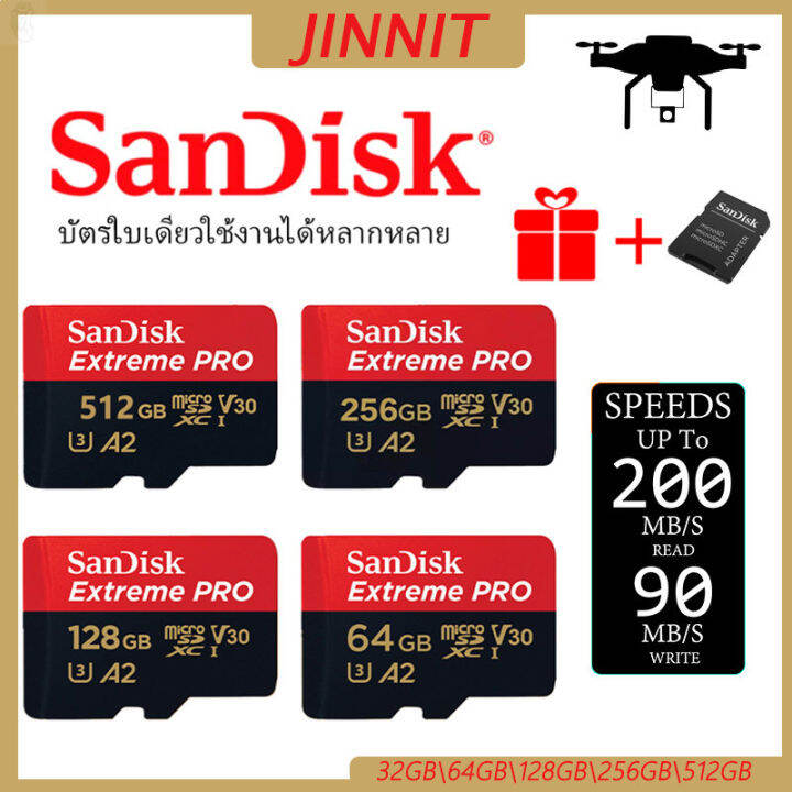 ลด-50-พร้อมส่ง-sandisk-extreme-pro-microsdxc-512gb-256gb-128gb-64gb-32gb-a2-sdsqxcd-512g-ความเร็วสูงสุด-อ่าน-200mb-s-เขียน-140mb-s-ขายดี