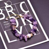 XlentAg Anime Natural Bright Purple Stone Bracelets Anime Pearls Angel Friendship Wedding Gifts Romantic Boho Jewrlry GB0201A