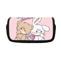 Mikko Double Layer Anime Simple Pencil Case Student Lovely Pen Box Stationery Pouch Zipper Large Capacity Pen Storage Bag