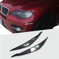 100 Rear Carbon Fiber Headlights Eyebrows Eyelids for BMW E71 X6 X6M Car Styling Front Headlamp Eyebrows Trim Cover Accessories