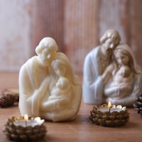 Gypsum Family Home Decoration Mold Silicone Mold Jesus Family Candle Silicone