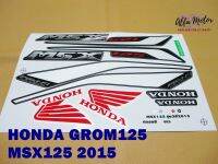 HONDA GROM125 MSX125 GROM MSX year 2015 STICKER “WHITE-RED” #สติ๊กเกอร์ติดตัวรถ