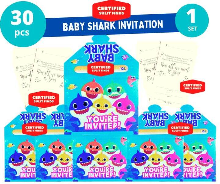 Baby Shark Birthday Invitation Card Baby Shark Loot bags Party Needs