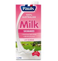 Pauls SKIMMED Milk (Australia Imported) พอล สกิม มิลค์ นมยูเอชที นมขาดมันเนย 1ลิตร