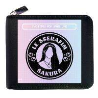 LE SSERAFIM SAKURA Dompet Koin ครึ่งพับครึ่งได้กระเป๋านักเรียนกระเป๋าสตางค์ใบสั้นกระเป๋าเด็ก0000เด็กกระเป๋าใส่บัตรซิปพียูกระเป๋าสตางค์