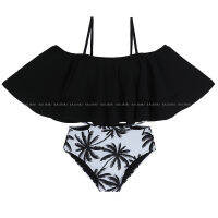 Off Shoulder Women Ruffle Bikini Set Padded Biquini Suit Two Pieces Swimwear Swimsuit High Quality Beach Suit  Koren Design