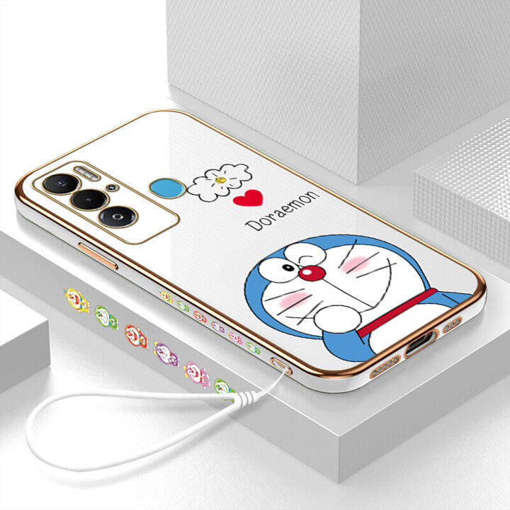 เคสโทรศัพท์สำหรับ-tecno-pova-neo-spark-10-pro-พร้อมสายคล้อง-เคสโดราเอมอนลายการ์ตูนเคลือบฝาหลังนิ่ม