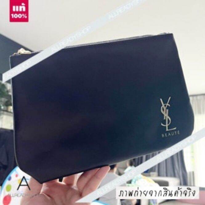 best-seller-ของแท้-รุ่นใหม่-yves-saint-laurent-ysl-beaute-black-makeup-bag-pouch-กระเป๋าหนัง-สีดำ-วัสดุเป็นหนังอย่างดี-ใบใหญ่จุของได้เยอะ-มีซิปขยายด้านข้าง