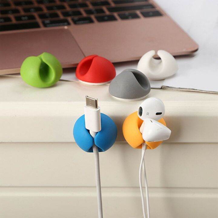 Strong Sticky Adhesive Silicone USB Clip Buckle PC Phone Charger Cable
