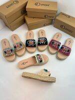 Beaded big P source quality City of Beauty Bohemian ethnic style seaside holiday large size sandals and slippers 【QYUE】