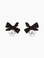 Cider ต่างหูผู้หญิง ต่างหูไข่มุก ต่างหูแฟชั่นผญ สไตล์เกาหลีFaux Pearl Bowknot Earrings