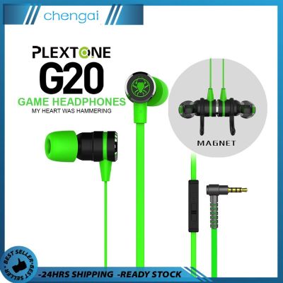 [ Original ] PLEXTONE G20 Double Bass Magnetic Gaming Earphone Headphone Earbuds Noise Reduction Headset with Mic Sport PUBG