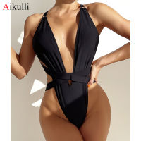 y Swimsuit Women Deep V-Neck Cross High-Leg Swimwear Woman Monokini Bodysuit Bathing Suit 2022 Summer New Beachwear