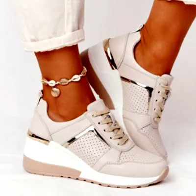 nd Design New Women Casual Shoes Height Increasing Sport Wedge Shoes Air Cushion Comfortable Sneakers Zapatos De Mujer