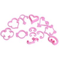 12pcs Sugarcraft Cake Decorating Tools Bakeware Hot Cake Mold Plastic Fondant Cutter Rose Flower Lace Heart