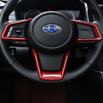 ☏﹍♨ 3PCS Car Steering Wheel Cover Trim Auto Interior Accessories For Subaru Forester SK XV Crosstrek GT Outback Legacy BS BT