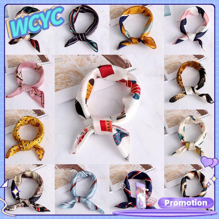 Women Elegant Square Silk Feel Satin Scarf Small Vintage Head Neck Hair Tie  Band