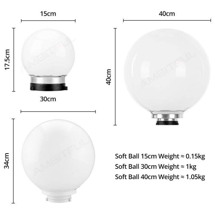 ตัวกระจายแสงถ่ายภาพอเนกประสงค์ขนาด15ซม-30ซม-ที่ติดซอฟต์บอล-softbox-studio-โดมอุปกรณ์เสริมสำหรับแสงแฟลชในสตูดิโอ