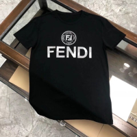 เสื้อยืดลำลองแขนสั้นพิมพ์ลาย Fendi แฟชั่นแบบดั้งเดิมสำหรับผู้ชาย