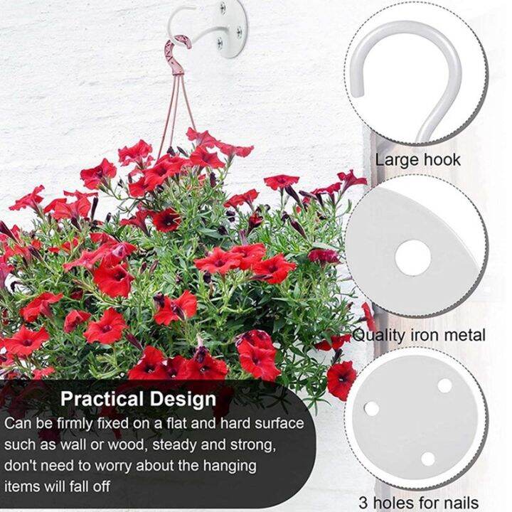 ceiling-hooks-for-hanging-plants-metal-heavy-duty-wall-hangers-for-planters-include-professional-drywall-anchors-8-pack