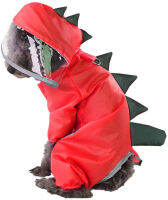 LVTUBANLV Dog Raincoat with Hood, Jacket for SML Dogs, Dinosaur Dog Rain Coat Waterproof, Full Body Coverage with Hat