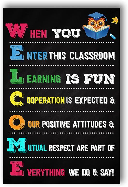 Welcome to Classroom Poster Classroom Motivational Art Positive ...