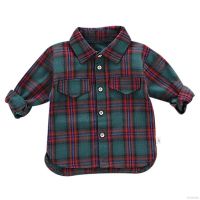 LOK01273 Kids Terno Long Sleeve Boys Polo Shirt Plaid Printed Casual Cosy Tops Tees 0-4Y