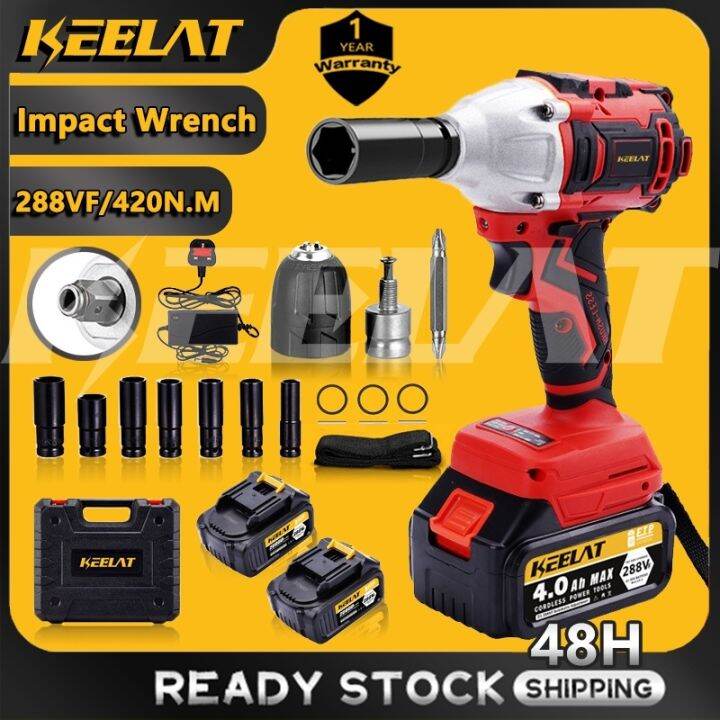 KEELAT 1/2 1/4 Impact Wrench Cordless Electric Brushless Impact Wrench
