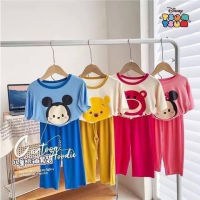 พร้อมส่ง ชุดเซ็ตลูกสาว ลูกชาย ลายdisney (เสื้อ+กางเกงขายาว) No.015-018