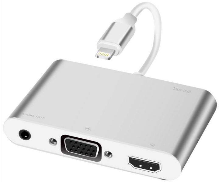 Cáp lightning to HDMI và VGA +Audio  kết nối tivi với điện thoại iphone