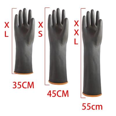 ถุงมือยางทำงาน กันน้ำมัน ถุงมือกันสารเคมี กันมีดบาด  ถุงมือยางอเนกประสงค์ ถุงมือแม่บ้าน  สีดำพร้อมส่ง (1คู่/แพ็ค) ยาว 35CM 45CM  ถุงมือยางพารา เกรด A ถุงมือเซฟตี้ ถุงมือยาว