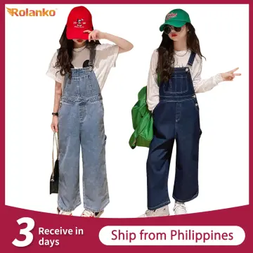 Overalls for Girls Jeans Jumpsuits Autumn Children Pants Girls Denim  Jumpsuit Teenage Kids Trousers for Girls Overalls 4-14 Years