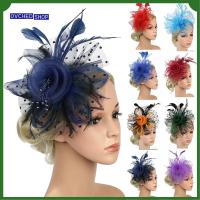 OVCHED SHOP ผู้หญิงสาว Fascinators ผม งานแต่งงาน ค็อกเทล ที่คาดผมงานเลี้ยงน้ำชา หมวก fascinator ที่คาดผม ALICE กิ๊บติดผมขนนก