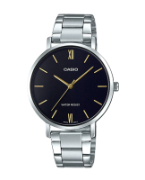 Casio Standard นาฬิกาข้อมือผู้หญิง สายสแตนเลส รุ่น LTP-VT01D,LTP-VT01D-1B,LTP-VT01D-1BUDF - สีเงิน