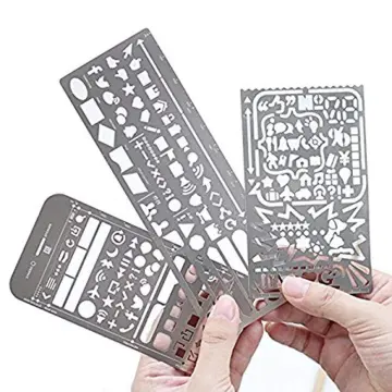 Creative phone 6S WEB UI life Cutout Drawing Stencils Metal DIY Ruler  Bookmark for Notebook Planner Sketch Stainless Steel