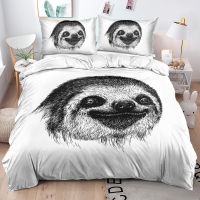 3D Digital Black And White Sloth Bedding Set White Duvet Cover Set Twin Full Queen King Size 210x210cm Bed Linen Home Textile