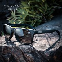 【LZ】✴﹉  CAPONI Driving Sunglasses For Men Polarized Brand Designer Sun Glasses Photochromic Square TR Frame Black Mens Shades BS9417