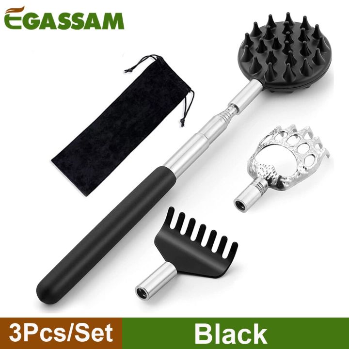 egassam-ไม้เกาหลังกล้องโทรทรรศน์พร้อมหัวเกาแบบถอดได้3ชิ้นอุปกรณ์ทำสีและอุปกรณ์สำหรับไม้เกาหลังไม้เกาหลัง