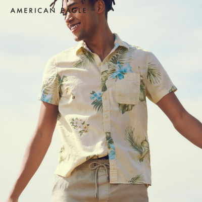 American Eagle Tropical Button-Up Resort Shirt เสื้อเชิ้ต ผู้ชาย แขนสั้น (NMSH 015-5997-266)