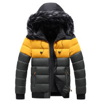 Detachable Hooded Jacket Men  Winter Warm Thick Parkas Coat Male Casual Patchwork Windproof Overcoats Jacket Autumn Outwear