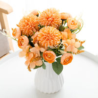 【cw】Artificial Flower Family Holiday Gift Peony Bouquet Christmas Party Supplies Suitable for Indoor Wedding Decoration