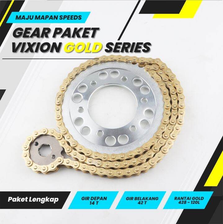 Gear Set Vixion Old 14T/42T 428H120L KC / Gir Paket Vixion Old KC