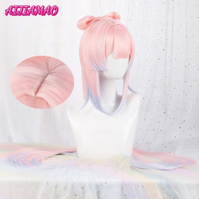 Genshin Impact Kokomi Cosplay Wig  Pink Mixed Blue Wig Cosplay Anime Cosplay Wigs Heat Resistant Synthetic Wigs +Wig Cap