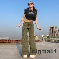 COD DSGERTRYTYIIO BIGMALL-Women´s Wide Leg Trousers Solid Color Button Closure Leisure Army Green Pocket Pants Streetwear