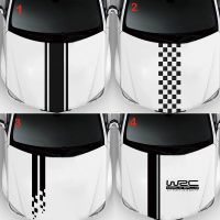 ☜✲﹍ Fashion WRC Stripe Car Covers Decal Racing Sports Decal Head Car Sticker Wrap Vinyl Stickers For Car Head Decoration Decals