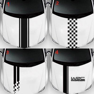 Trend 4 Style WRC Stripe Car Covers Vinyl Racing Sports Decal Head Car Sticker Wrap Vinyl Stickers For Car Head Decoration