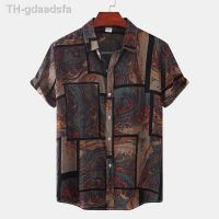 ✸☍ Hawaiian Short Sleeve Printed Shirt Mens Loose And Breathable Oversized Clothing Luxury Y2k Reserva Camisa Dazn