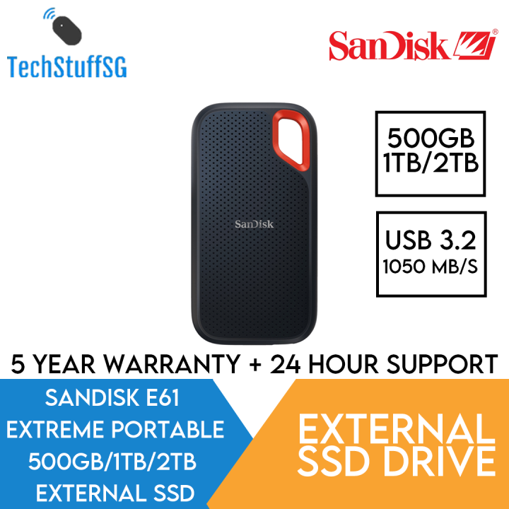 SanDisk 1TB Extreme Portable External SSD - SDSSDE61-1T00-G25 