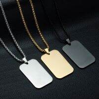 Classic Simple Hot Selling Military Brand Metal Pendant Glossy Plate Listing Dog Tag Men 39;s Retro Necklace Accessories